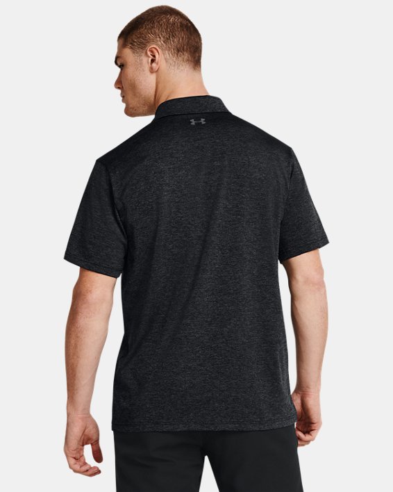 Men's UA Playoff Heather Polo in Black image number 1
